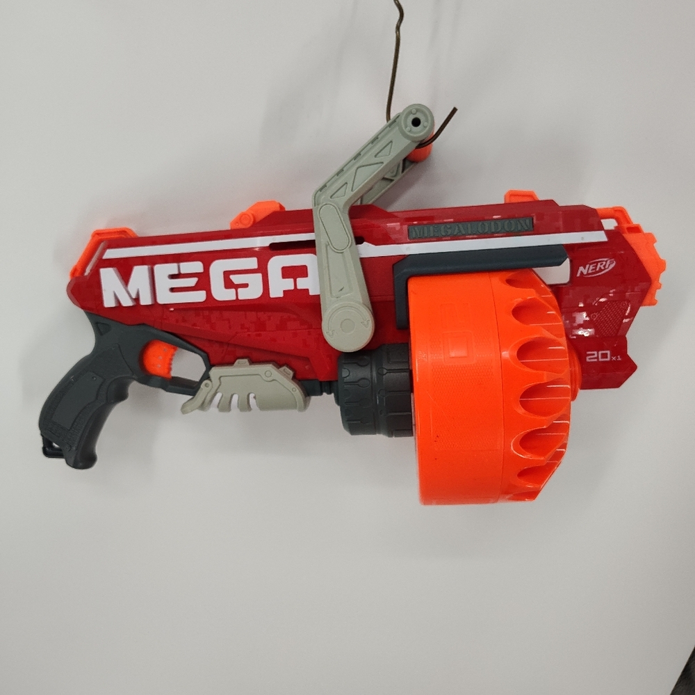 Nerf Mega Megalodon Red and Orange Blaster with Gray Accents